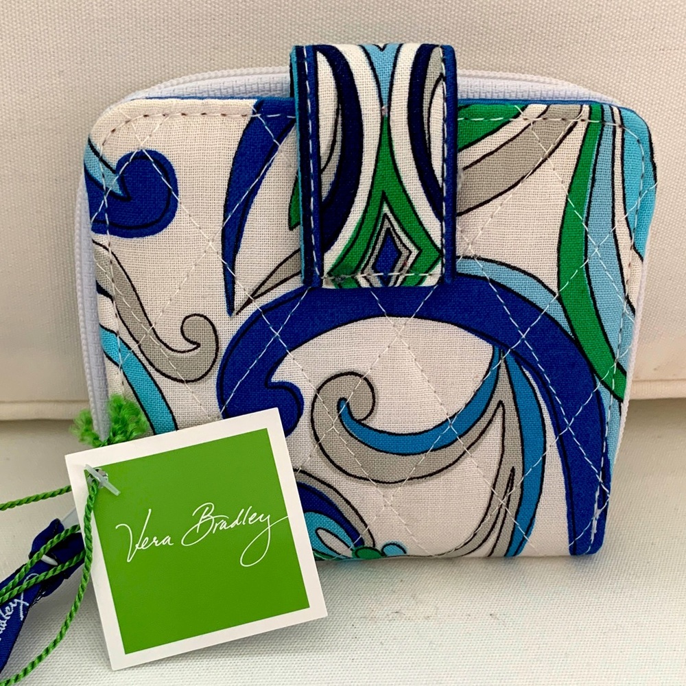 Vera Bradley Blue and White Mini Zip Wallet